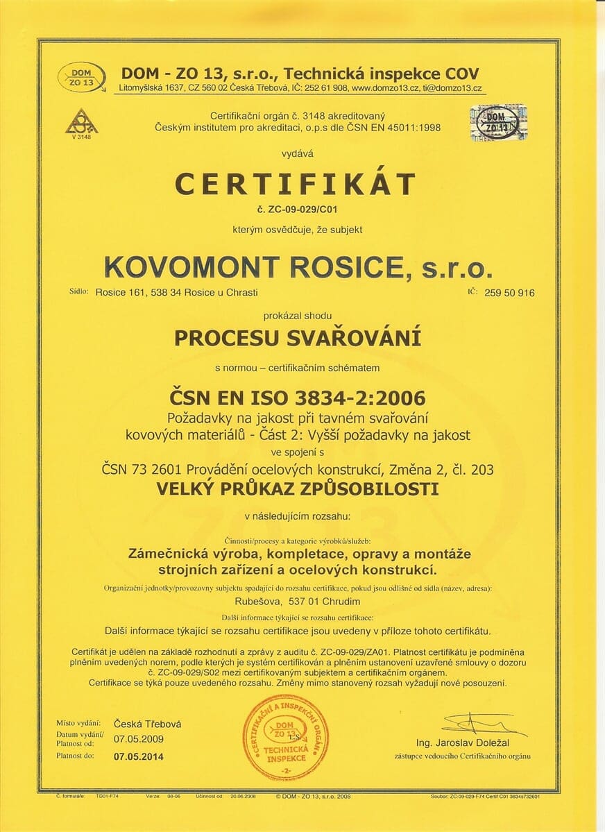 KOVOMONT ROSICE, s.r.o.